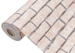 Khaki Color 3D Brick Effect Wallpaper Removable for Sitting Room , Vinyl
