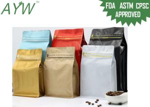 Wholesale Coffee Beans Reusable Flat Bottom Bags 16oz Customized Colors With Degassing Valve from china suppliers