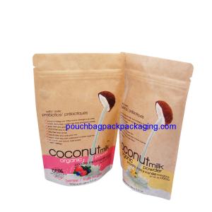 Wholesale Stand up kraft paper bag, printed doypack kraft paper bag with zipper from china suppliers