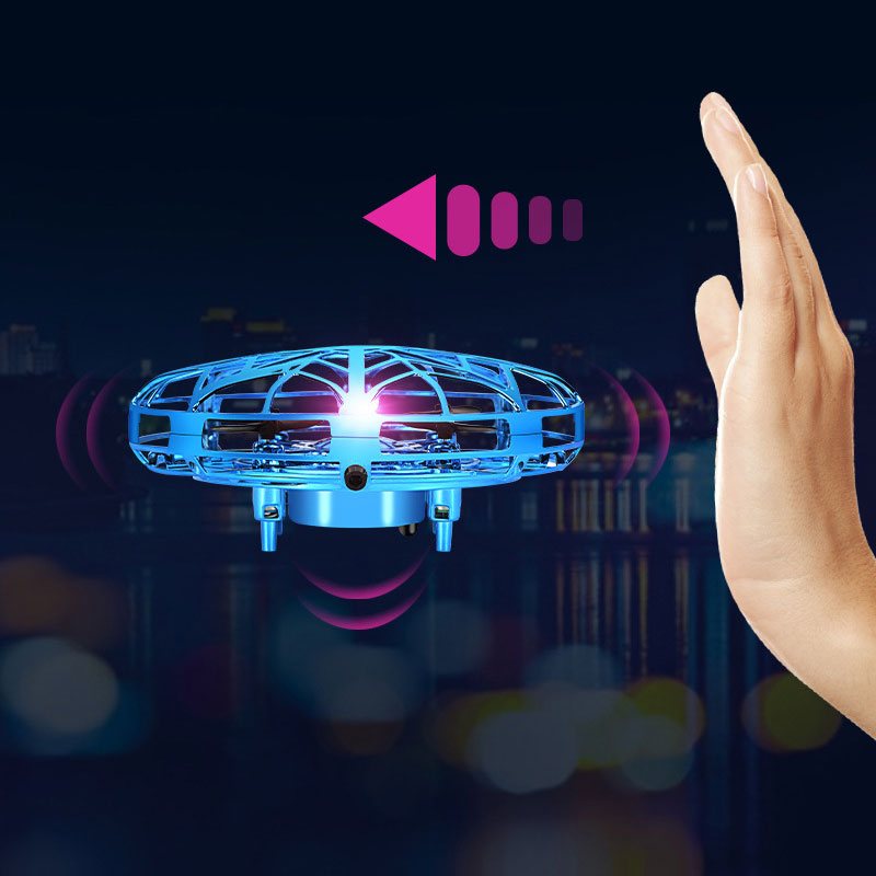 Crash Resistant Quadcopter Unisex PVC UFO Induction Aircraft for Children's Playtime