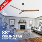 Electric Power Source 220V DC Motor 88 Inch Wood Ceiling Fan with Smart Remote