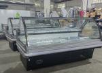 Commercial Refrigerated Showcase Cooked Food Display Cooler With Curved Glass