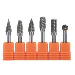 6mm 6.35mm Shank Tungsten Burs Rotary Set 1/4inch Diameter Double Cut Carbide