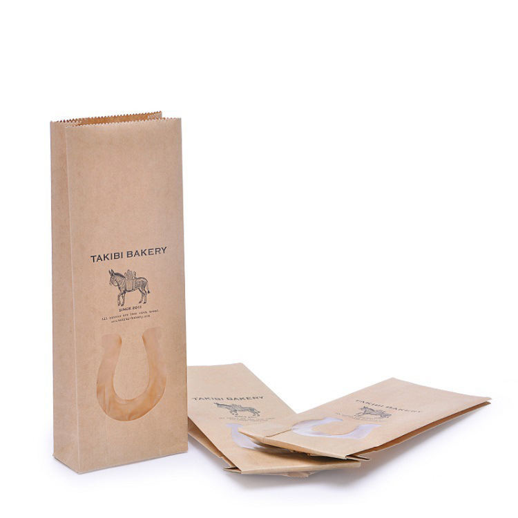 100gsm Bakery French Baguette Packaging Kraft Paper Bread Bags With Tin Tie