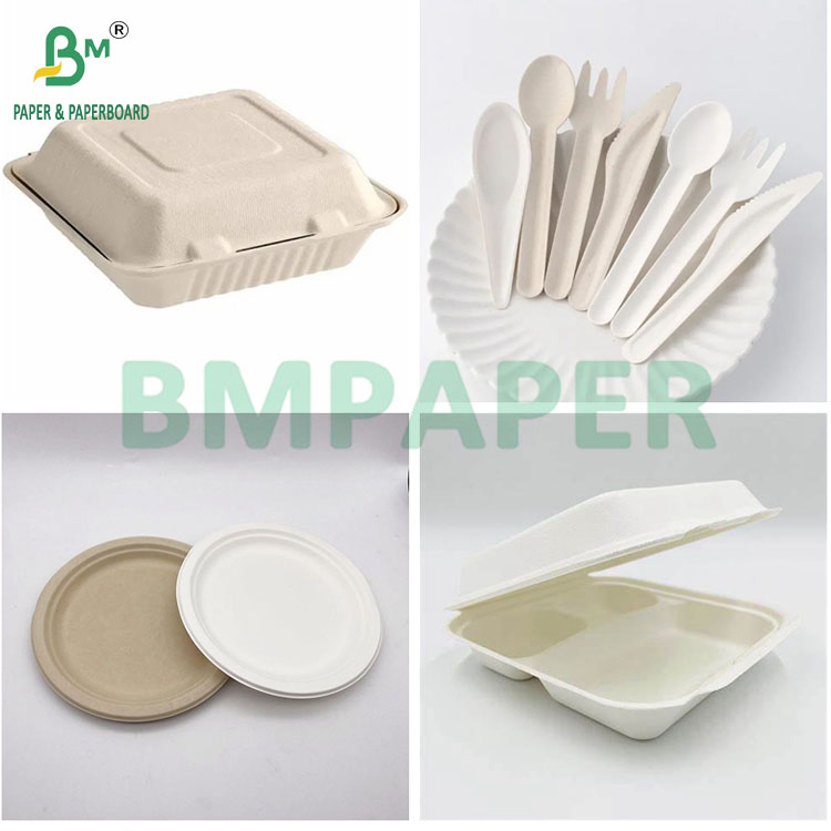 Biodegradable 100gsm - 400gsm Natural Sugarcane Bagasse Pulp Base Paper Roll