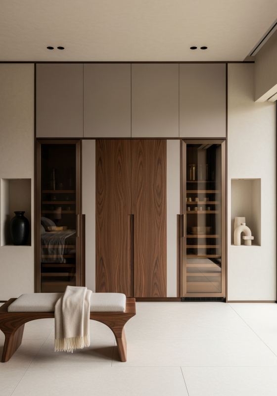 Hotel-Grade Walnut Pantry & Climate Cellar in 304 Stainless Steel