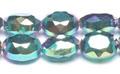 Wholesale Metallic Green Faceted Glass Beads Ovals, 30 Beads Per Strand from china suppliers