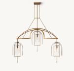 60w Incandescent Brass Ceiling Chandelier Modern In Nickel / Bronze / Brass