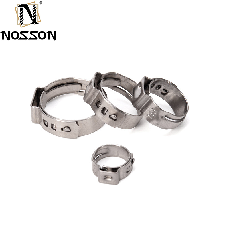 Customized Support High Pressure Stainless Steel Pipe Fitting SS 304 Single Ear Hose Clamp for Heavy Duty Applications