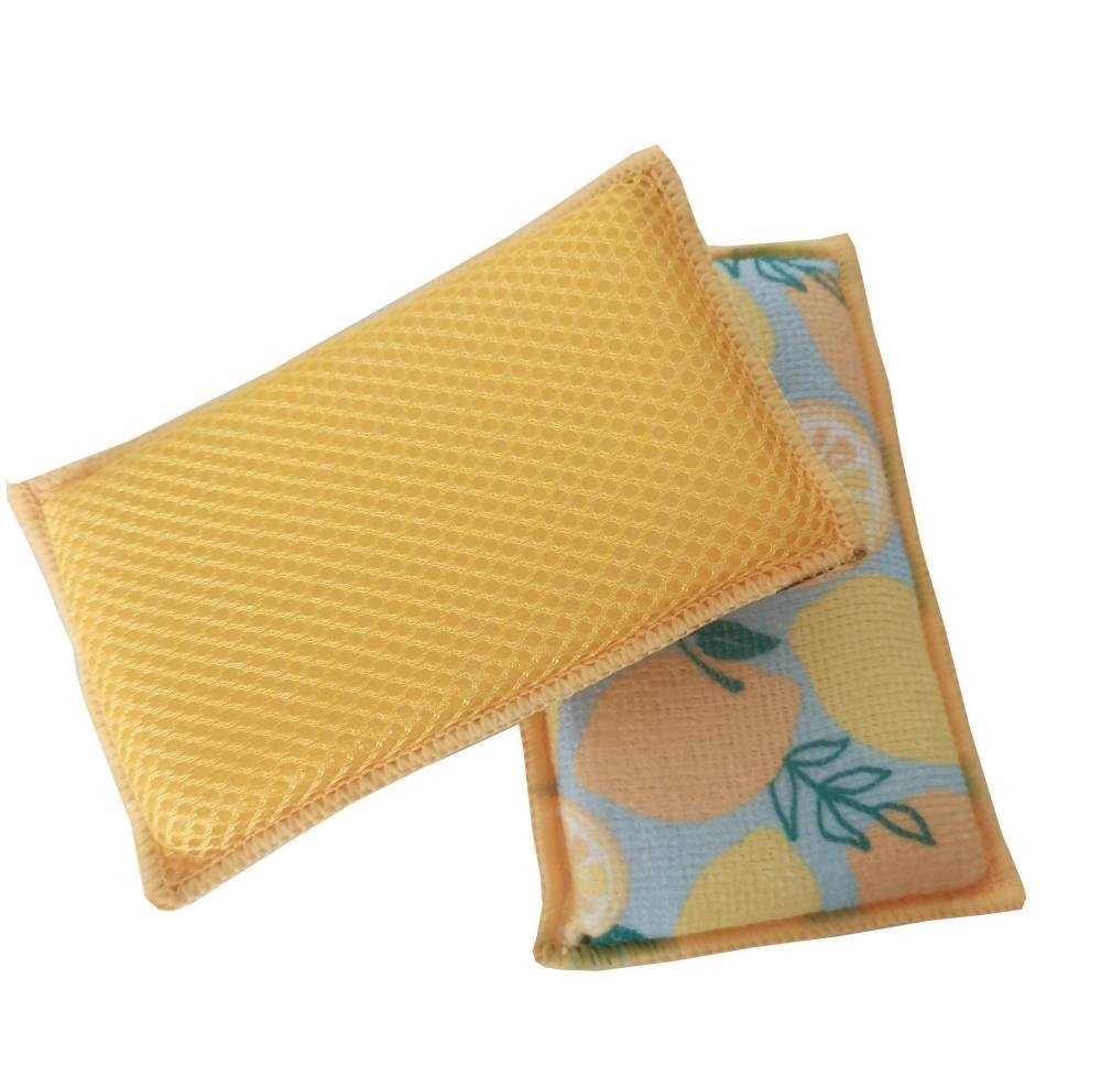Non-Scratch Microfiber Cleaning Dishes Pad Scrub Sponges For Kitchen BathRoom
