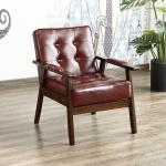 Comfortable Wooden Design Pu Seat Armchair for Hotel Dinning in Office Building