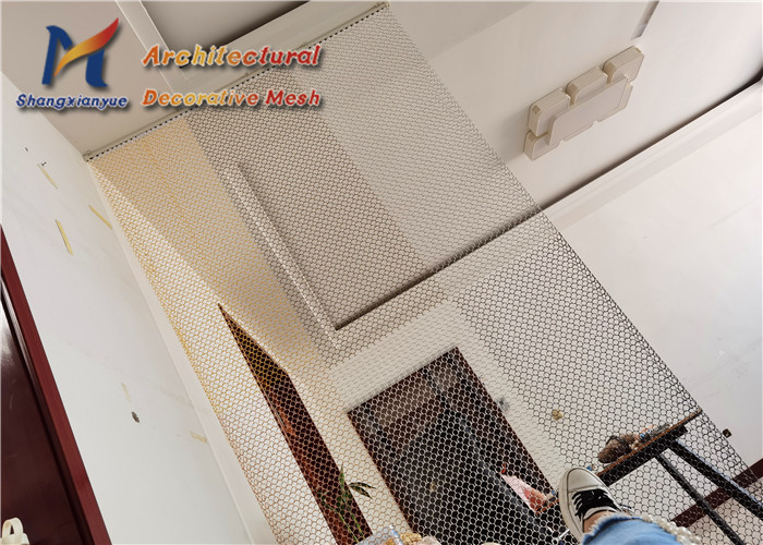 Hotel Room Rose Gold Ring Mesh Fabric 12mm Stainless Steel 316