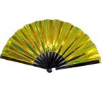 Plastic Iridescent Folding Fan 13 Inch 33cm Length Large Decorative Hand Fans