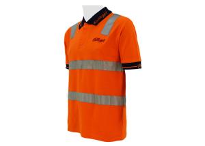Wholesale Short Sleeve Custom Design Work Shirts , Reflective Polo Shirts No Shrinking from china suppliers