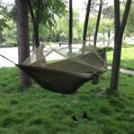 Military Green Portable Camping Hammock With Net 260x140cm Light Weight