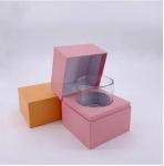 Rigid Cardboard Candle Packaging Box Vanishing Pink Printing FSC