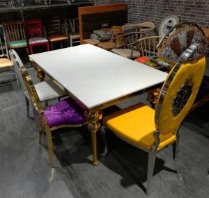 Wholesale No Folded SS Base Marble Dining Table Set For Home from china suppliers