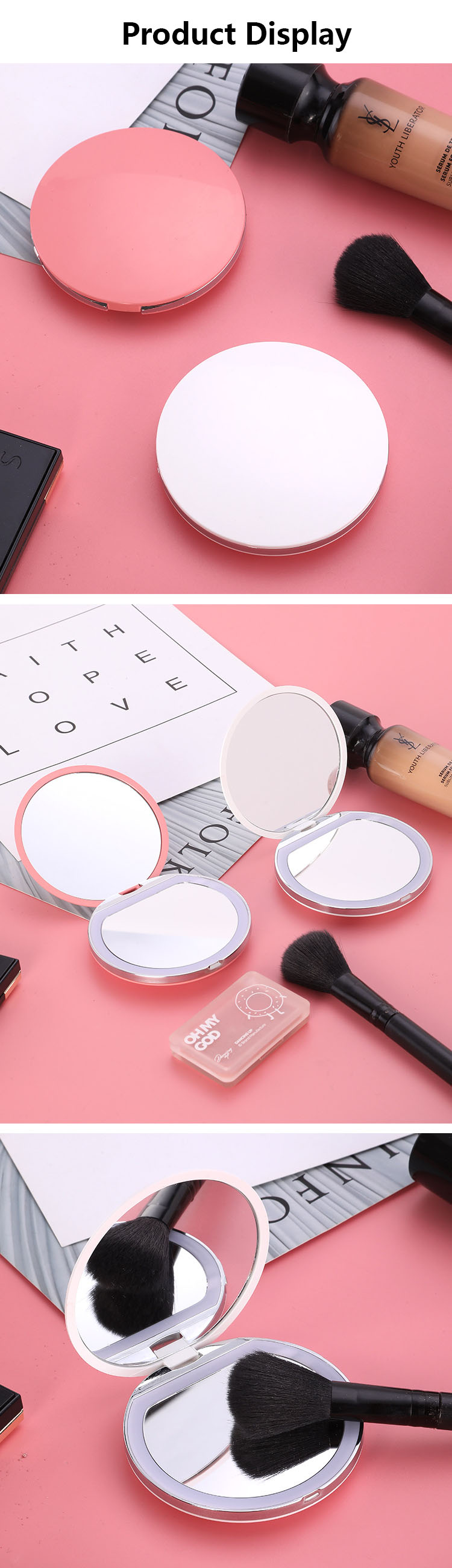 Get the Perfect Look Anywhere LED Lighted Travel Mirror with Pocket and Touch Control