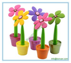 Wholesale flower shape promotional pen,potted plant shaped gift pen for desk tap promotion from china suppliers