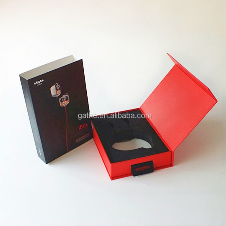 Custom Logo Printing Electronic Product Paper Packaging Earphone Packaging Box EVA Inner Tray Magnet Box