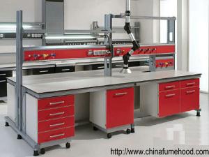 Wholesale Red Science Lab Workstations With Reagent Shelf And Steel Cabinet from china suppliers