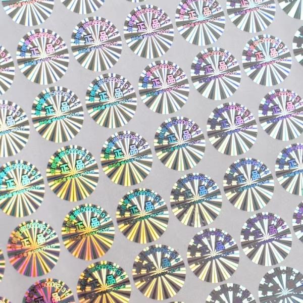2D / 3D Laser Silver Holographic Sticker Anti Counterfeit Scratch Off OEM