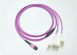 Wholesale 3.0mm Multimode OM4 MPO Fanout Cable For Data Center LSZH Material Violet Color from china suppliers