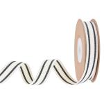 10mm-38mm*10y Black And Red Striped Cotton Ribbon For Gift Packing And Garment