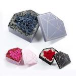 FSC Custom Printed Diamond Flower Box Gold Hot Stamping Diamond Rose Box