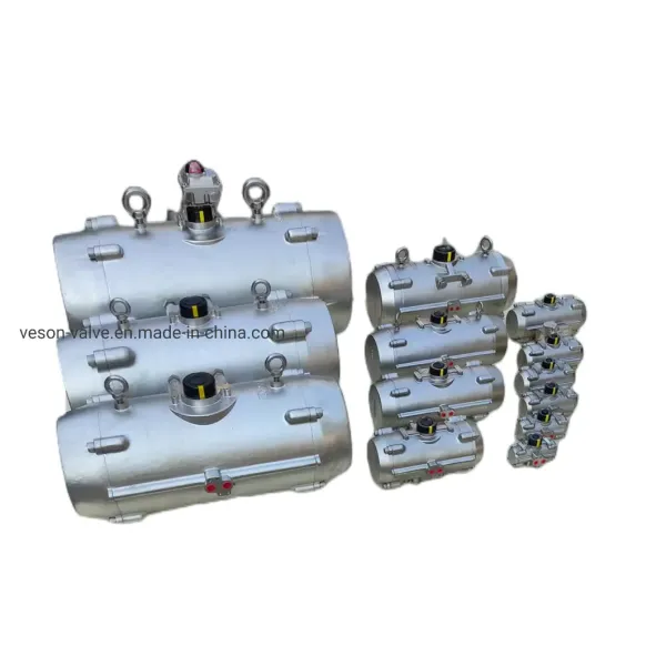 Stainless Steel Corrosion-Resistant Pneumatic Actuator with Hard Anodized Aluminum Rack Pinion Design