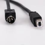 5A Nylon 24V Powered USB Cable To USB-B Male And Hosiden Plug For Printer