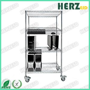 Wholesale Anti Static Stainless Steel Rack With Wheels ESD Wire Shelf Rack from china suppliers