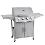 Outdoor Gas BBQ Grill with 4 Burners and Trolley Easily Cleaned Packing Size 73