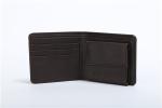 Black Men PU Leather Wallet With Coin Pocket Two Layer Portable 12.5*8.5 Cm