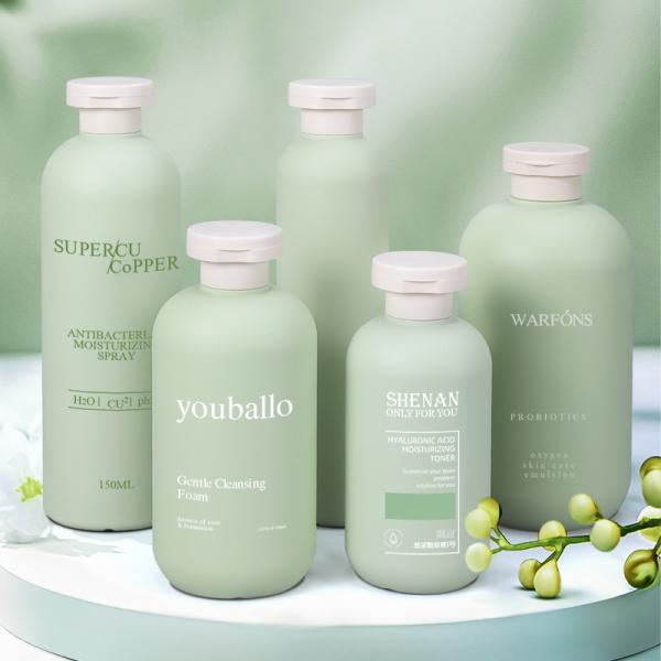 Avocado Green 500ml Cosmetic Empty Plastic Bottle for Shampoo and Conditioner