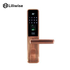 Wholesale Combination Electronic Door Locks Keypad Deadbolt Red Bronze With Finger Scanner from china suppliers