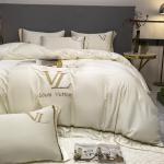 Luxury Embroidery Washed Cotton Silk 4 Pcs King Size Bedding Set for Elegant