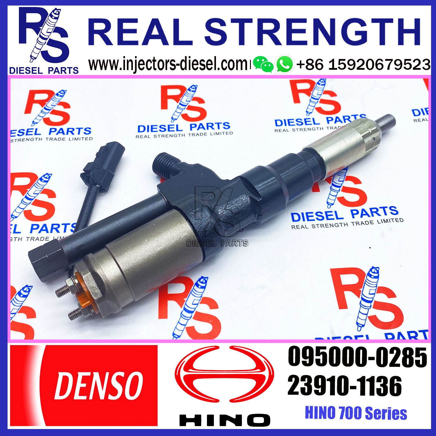 Diesel Engine Fuel Injector 095000-0285 Common Rail Fuel Injector 23910-1136 S2391-01136 For HINO