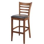 Wooden Cafe Bar Stools With Backs Retro Industrial 65cm 25.59"