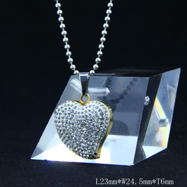 Fashion Ladies Women Girls Stainless Steel Loving Heart Shapped Necklace Pendant