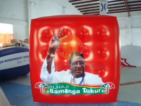 Durable Attractive Red Political Advertising Balloon, Cube Balloons for Trade
