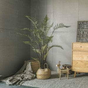 Wholesale Corner Landscaping Fern Artificial Potted Floor Plants Anti Fading from china suppliers