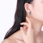 7.2g 2.6x2.1cm Star Hoop Earrings Gift 5A CZ Solid Silver Earrings