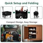 Collapsible cart with wheels,with extended tail door
