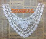 white flower Embroidery Lace patch motif applique trim headband hair bow garment