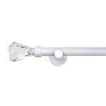 Exquisite Stereoscopic Crystal Curtain Finials With Metal Curtain Rod White
