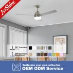 Modern Design Copper Metal Plywood Ceiling Fan with Remote Control and
