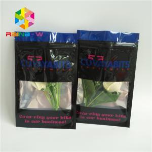 Wholesale Clear Front One Sided Foil Three Side Seal Black Mylar Bags With Window from china suppliers
