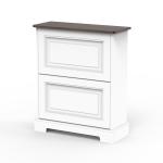 2 Flip-drawers Farmhouse Design Shoe cabinet with double shoe rack