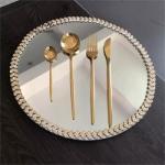 ZT-072 glass mirror charger plate for wedding table decoration